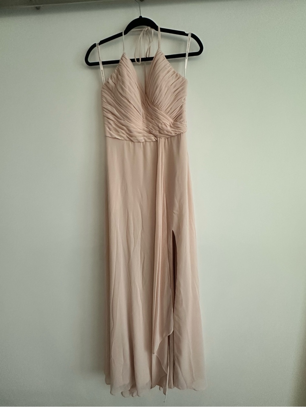 Morilee 21725 Chiffon Bridesmaid Dress Size 10 Blush Floor Length Worn Once
